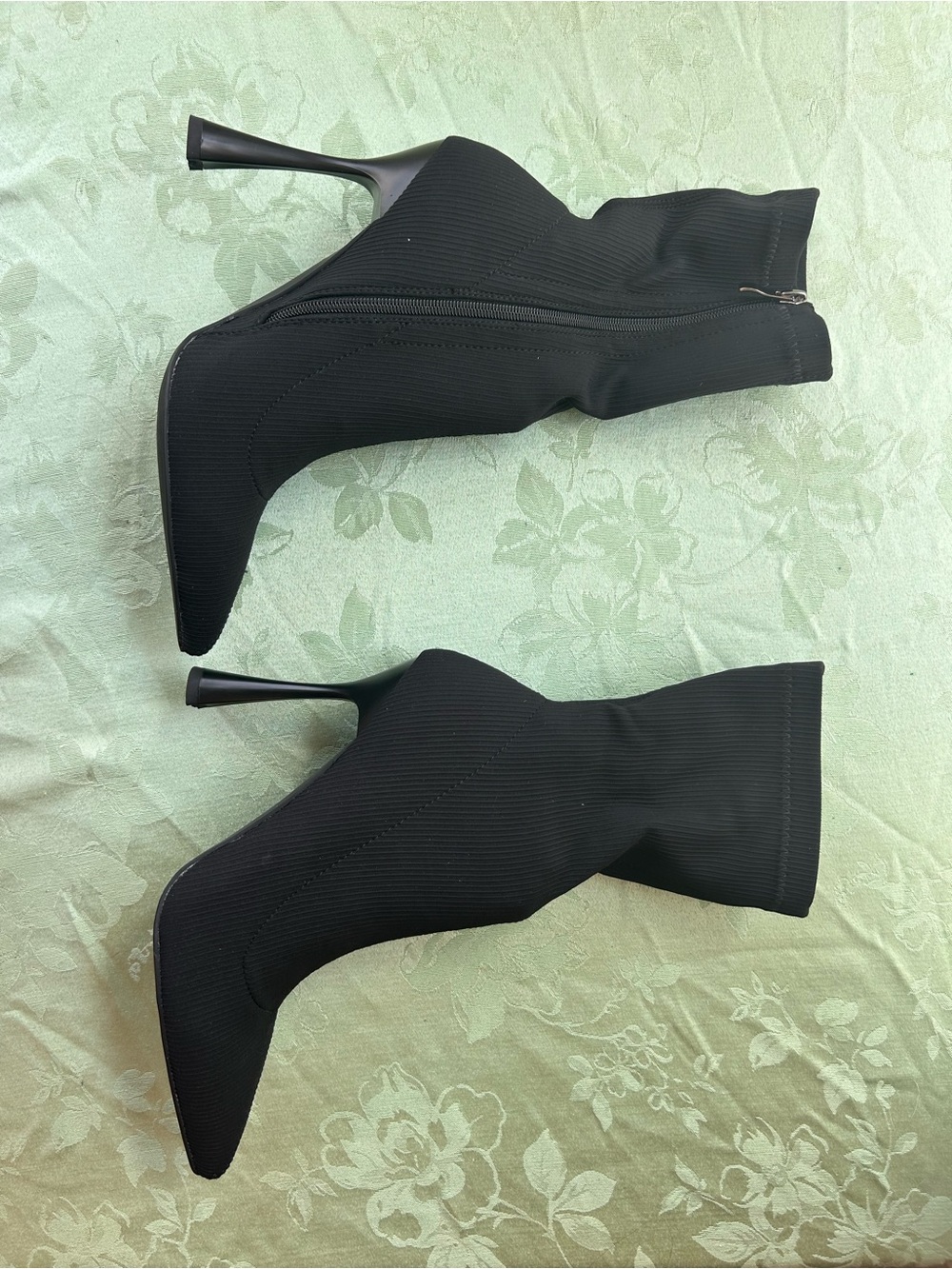 Women’s Black Stretch Sock Boots - Chic Stiletto Ankle Boots